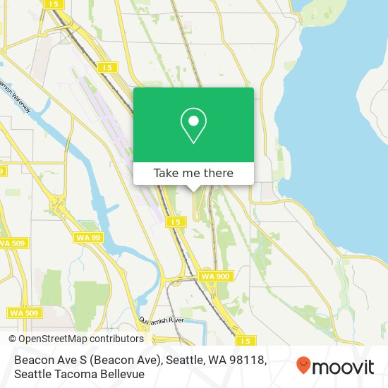 Mapa de Beacon Ave S (Beacon Ave), Seattle, WA 98118