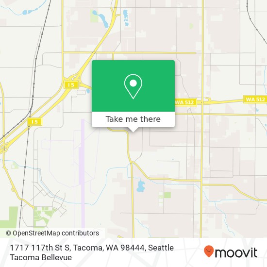 Mapa de 1717 117th St S, Tacoma, WA 98444