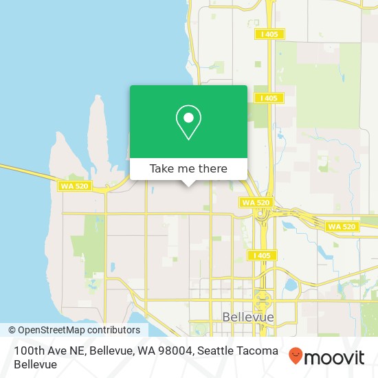 Mapa de 100th Ave NE, Bellevue, WA 98004