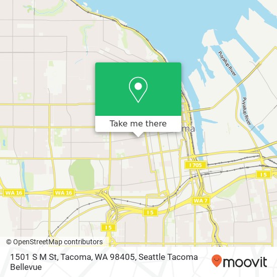 Mapa de 1501 S M St, Tacoma, WA 98405