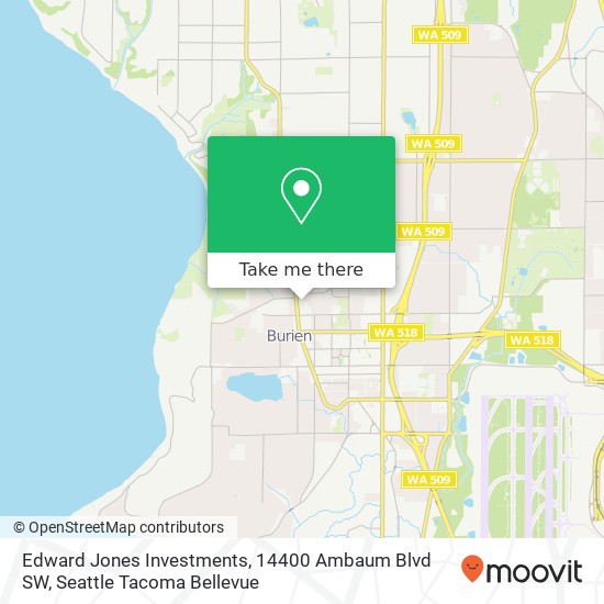 Mapa de Edward Jones Investments, 14400 Ambaum Blvd SW