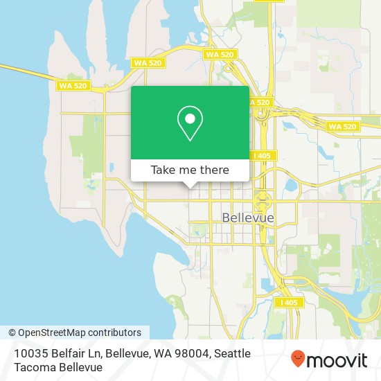 Mapa de 10035 Belfair Ln, Bellevue, WA 98004