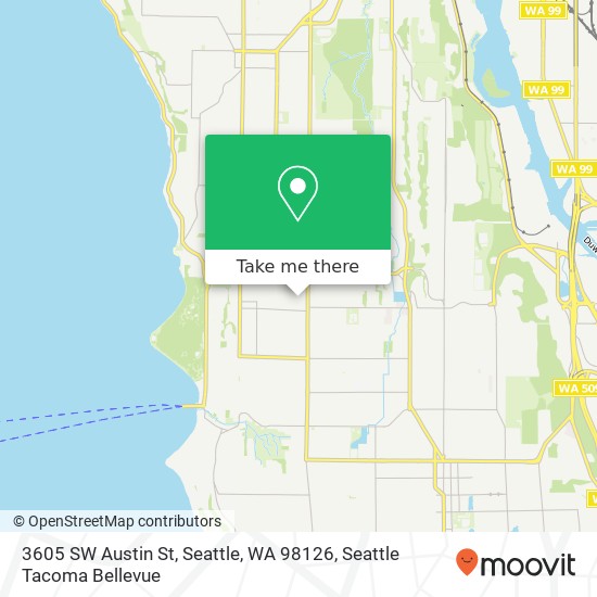 Mapa de 3605 SW Austin St, Seattle, WA 98126