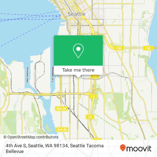 Mapa de 4th Ave S, Seattle, WA 98134