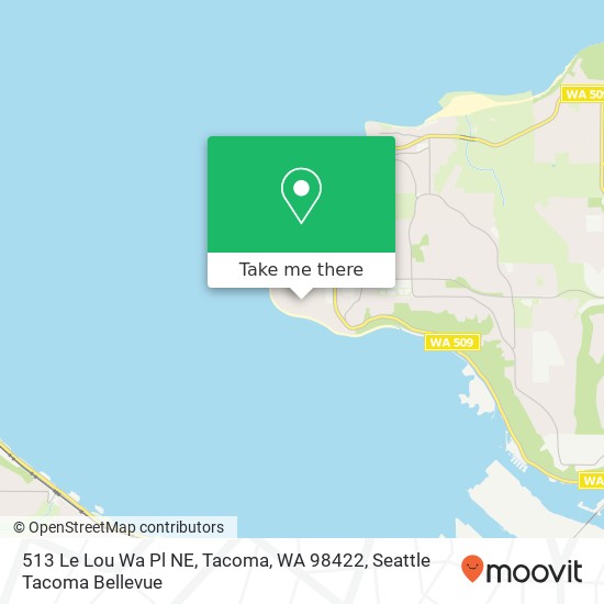 Mapa de 513 Le Lou Wa Pl NE, Tacoma, WA 98422