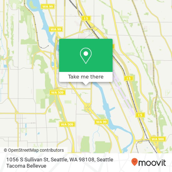 Mapa de 1056 S Sullivan St, Seattle, WA 98108