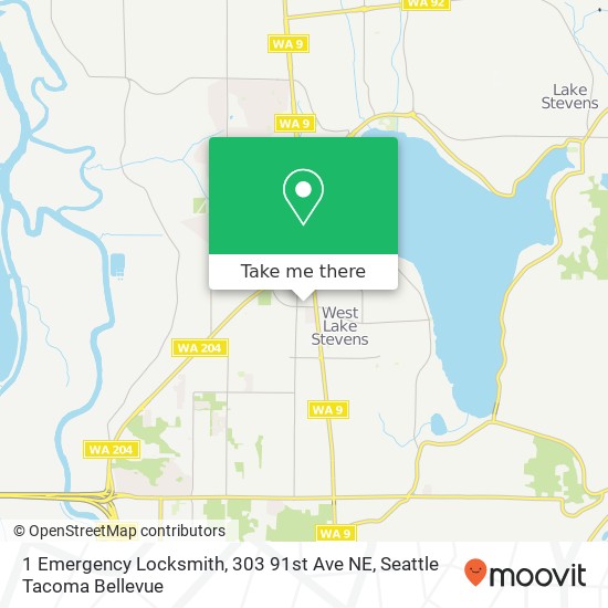 Mapa de 1 Emergency Locksmith, 303 91st Ave NE