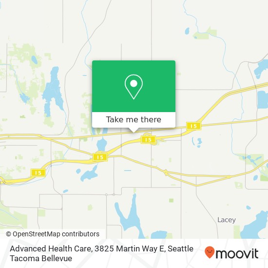 Mapa de Advanced Health Care, 3825 Martin Way E