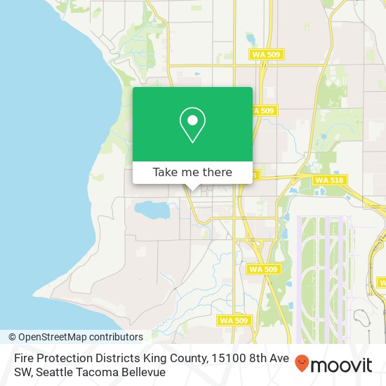 Mapa de Fire Protection Districts King County, 15100 8th Ave SW