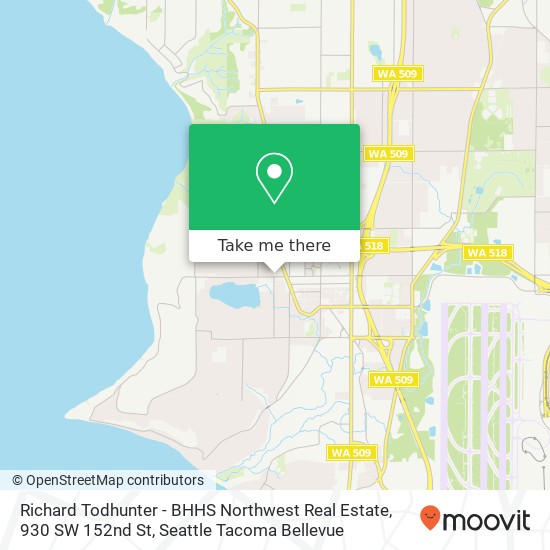 Mapa de Richard Todhunter - BHHS Northwest Real Estate, 930 SW 152nd St