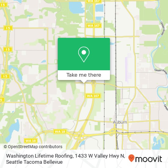 Mapa de Washington Lifetime Roofing, 1433 W Valley Hwy N