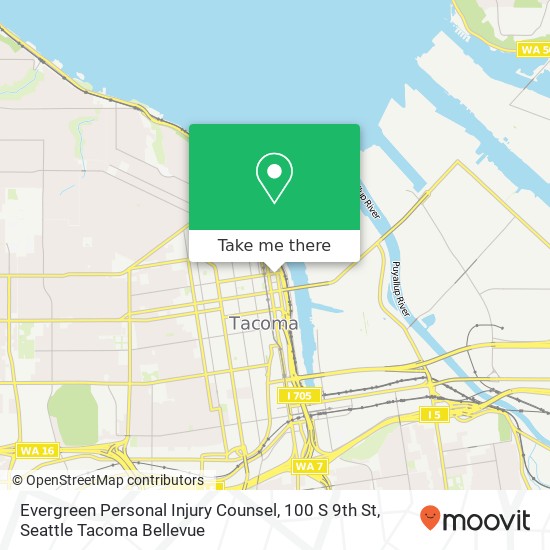 Evergreen Personal Injury Counsel, 100 S 9th St map