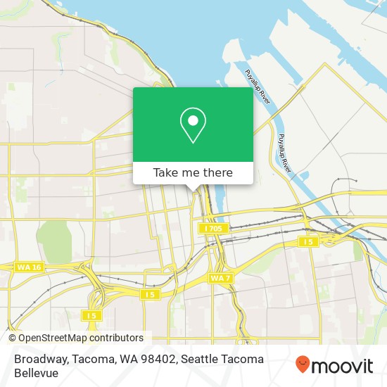Mapa de Broadway, Tacoma, WA 98402