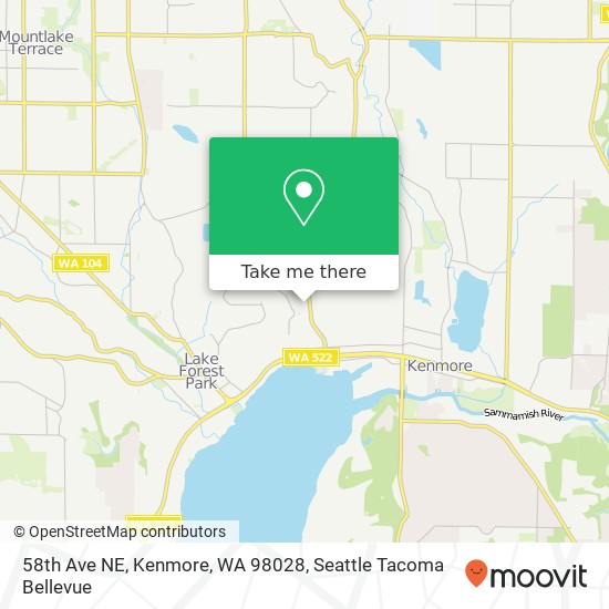 Mapa de 58th Ave NE, Kenmore, WA 98028