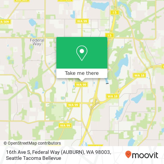 Mapa de 16th Ave S, Federal Way (AUBURN), WA 98003