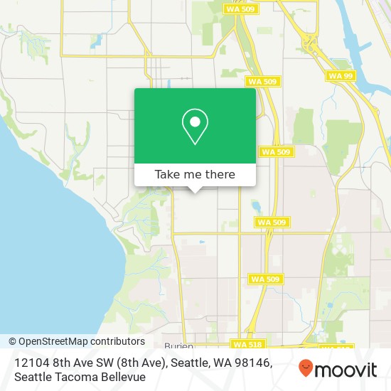 Mapa de 12104 8th Ave SW (8th Ave), Seattle, WA 98146