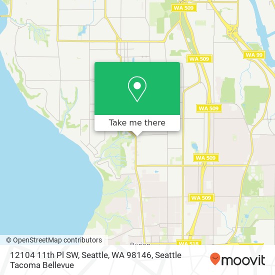 Mapa de 12104 11th Pl SW, Seattle, WA 98146