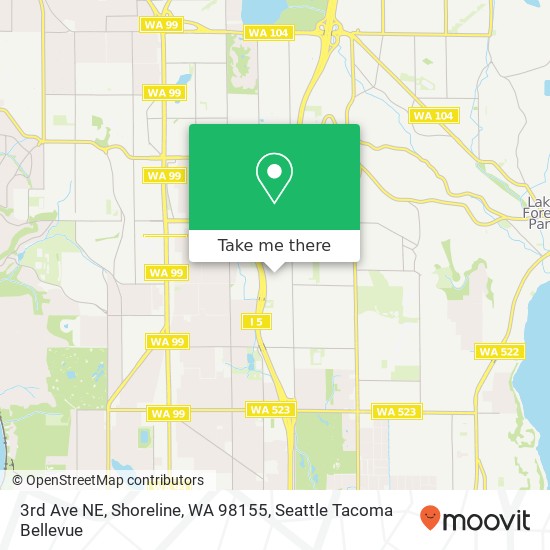 Mapa de 3rd Ave NE, Shoreline, WA 98155