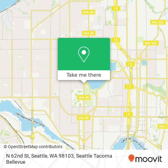 Mapa de N 62nd St, Seattle, WA 98103