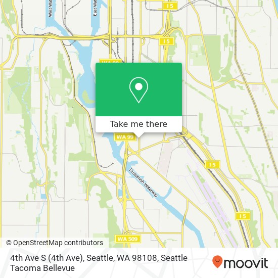 Mapa de 4th Ave S (4th Ave), Seattle, WA 98108