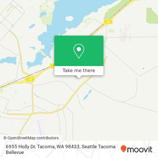 Mapa de 6955 Holly Dr, Tacoma, WA 98433