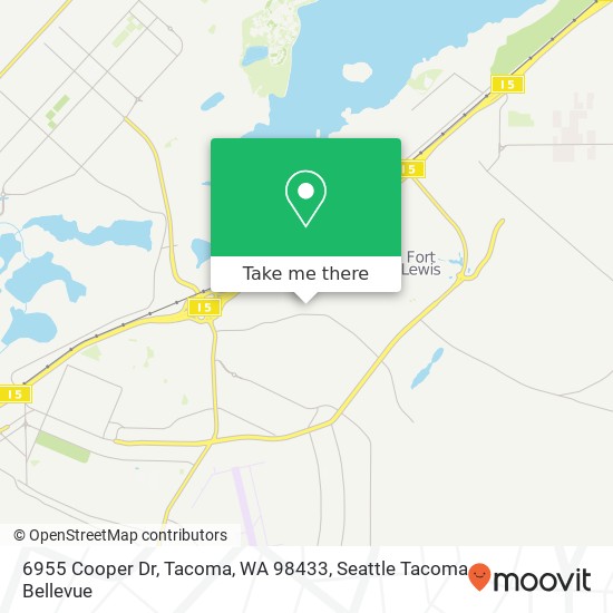 Mapa de 6955 Cooper Dr, Tacoma, WA 98433