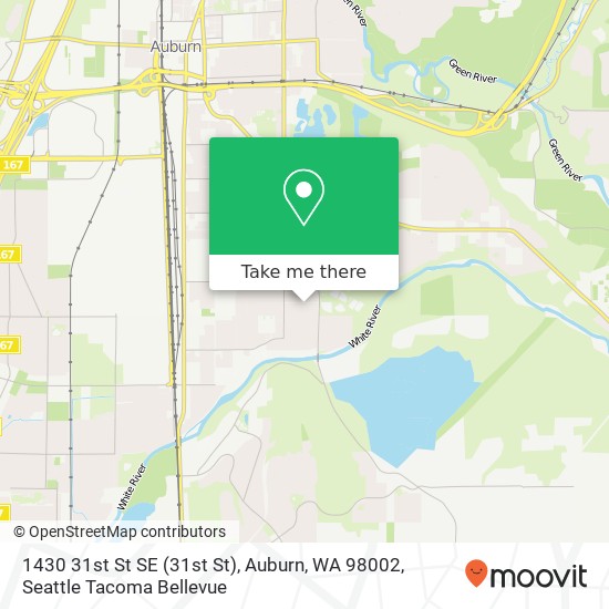 Mapa de 1430 31st St SE (31st St), Auburn, WA 98002