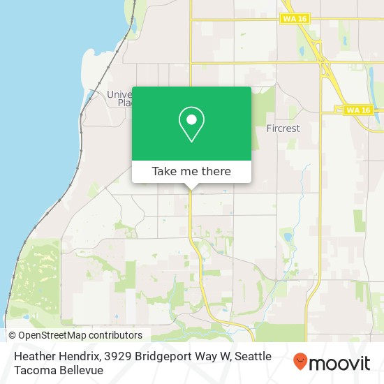 Mapa de Heather Hendrix, 3929 Bridgeport Way W