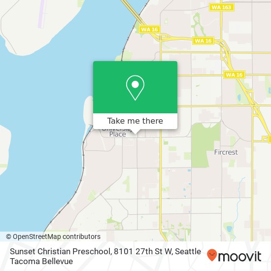 Sunset Christian Preschool, 8101 27th St W map