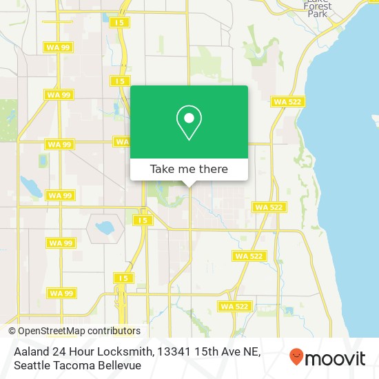 Mapa de Aaland 24 Hour Locksmith, 13341 15th Ave NE