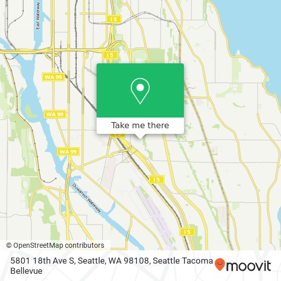 Mapa de 5801 18th Ave S, Seattle, WA 98108