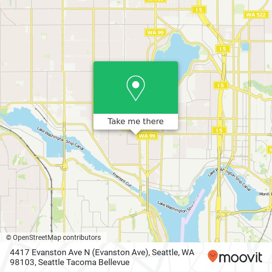 Mapa de 4417 Evanston Ave N (Evanston Ave), Seattle, WA 98103