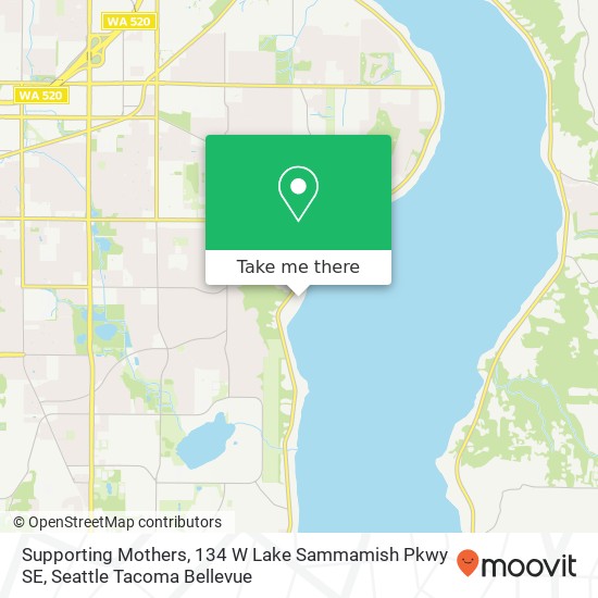 Mapa de Supporting Mothers, 134 W Lake Sammamish Pkwy SE