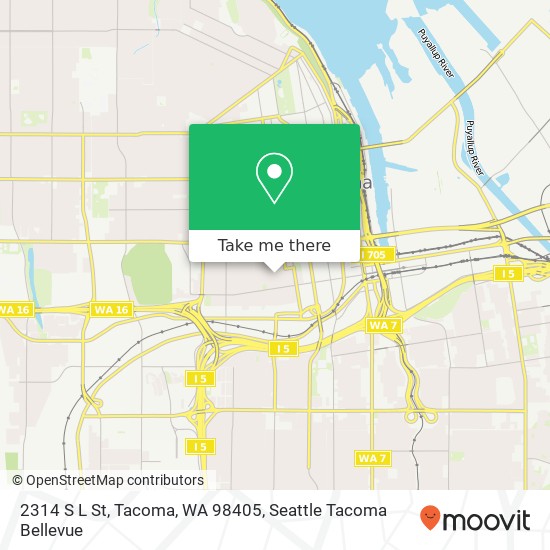 Mapa de 2314 S L St, Tacoma, WA 98405