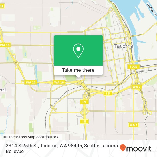 Mapa de 2314 S 25th St, Tacoma, WA 98405