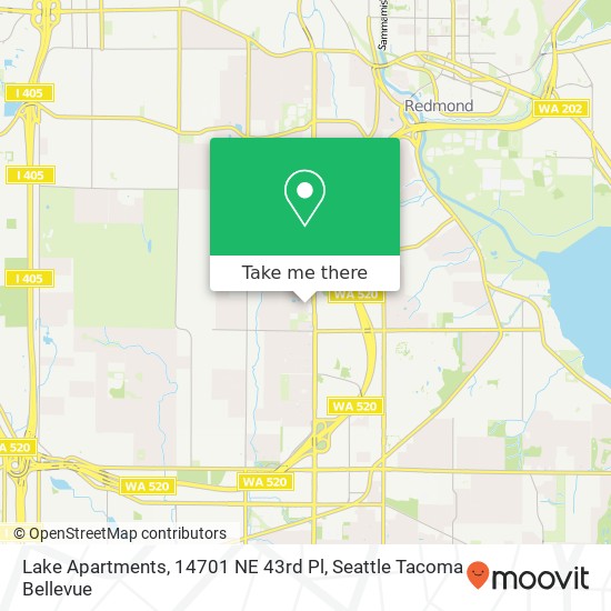 Lake Apartments, 14701 NE 43rd Pl map