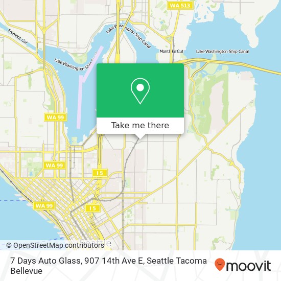 Mapa de 7 Days Auto Glass, 907 14th Ave E