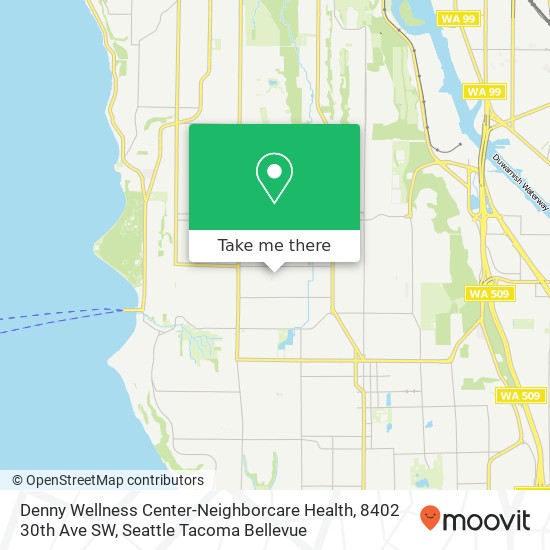 Mapa de Denny Wellness Center-Neighborcare Health, 8402 30th Ave SW