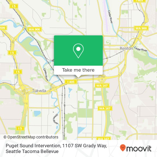 Puget Sound Intervention, 1107 SW Grady Way map