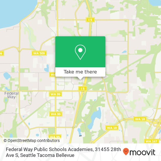 Mapa de Federal Way Public Schools Academies, 31455 28th Ave S