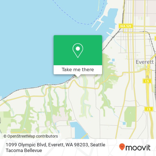 Mapa de 1099 Olympic Blvd, Everett, WA 98203