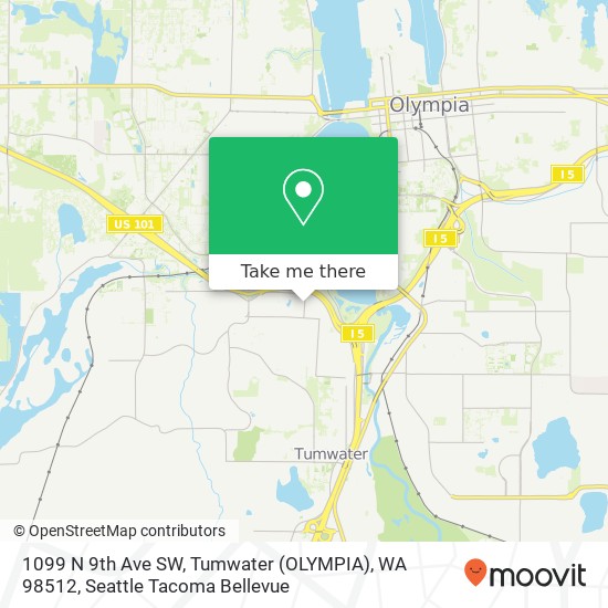 Mapa de 1099 N 9th Ave SW, Tumwater (OLYMPIA), WA 98512