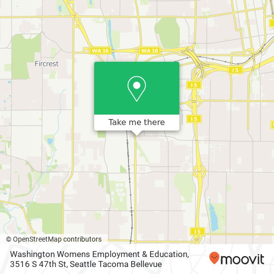 Washington Womens Employment & Education, 3516 S 47th St map