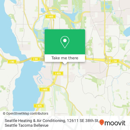 Mapa de Seattle Heating & Air Conditioning, 12611 SE 38th St