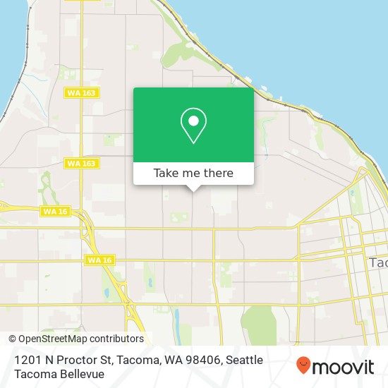 Mapa de 1201 N Proctor St, Tacoma, WA 98406