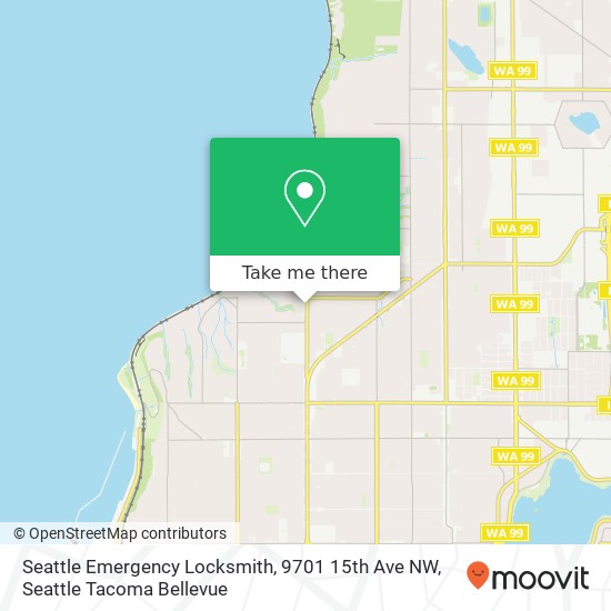 Mapa de Seattle Emergency Locksmith, 9701 15th Ave NW