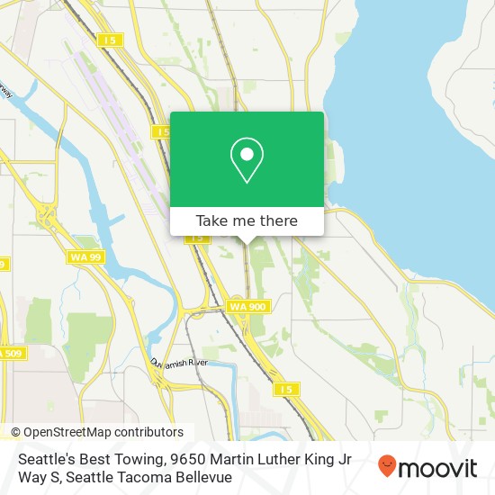 Mapa de Seattle's Best Towing, 9650 Martin Luther King Jr Way S