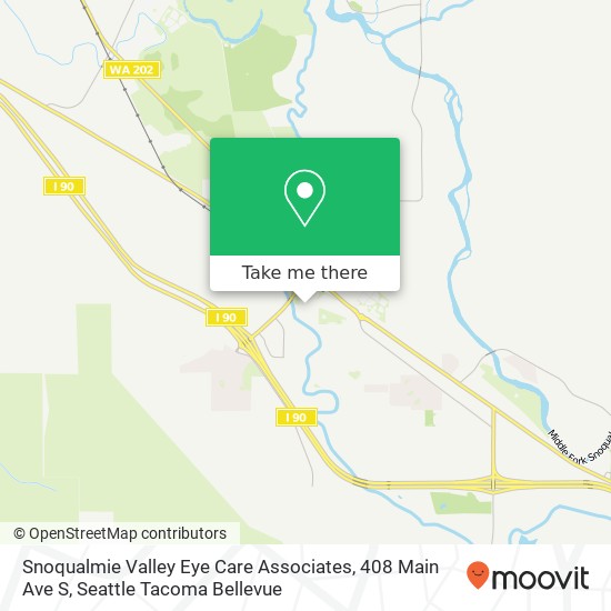 Mapa de Snoqualmie Valley Eye Care Associates, 408 Main Ave S