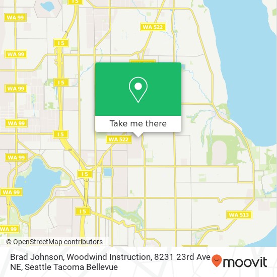 Mapa de Brad Johnson, Woodwind Instruction, 8231 23rd Ave NE