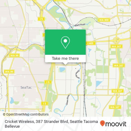 Mapa de Cricket Wireless, 387 Strander Blvd